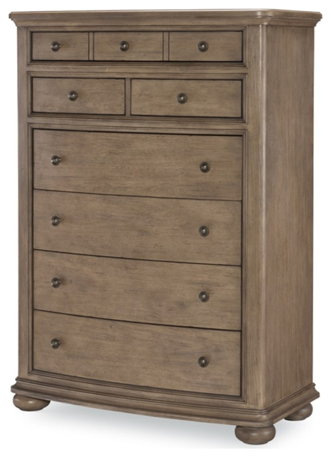 Maklaine Chestnut Transitional Mahogany 6 Drawers Wood Chest Dressers