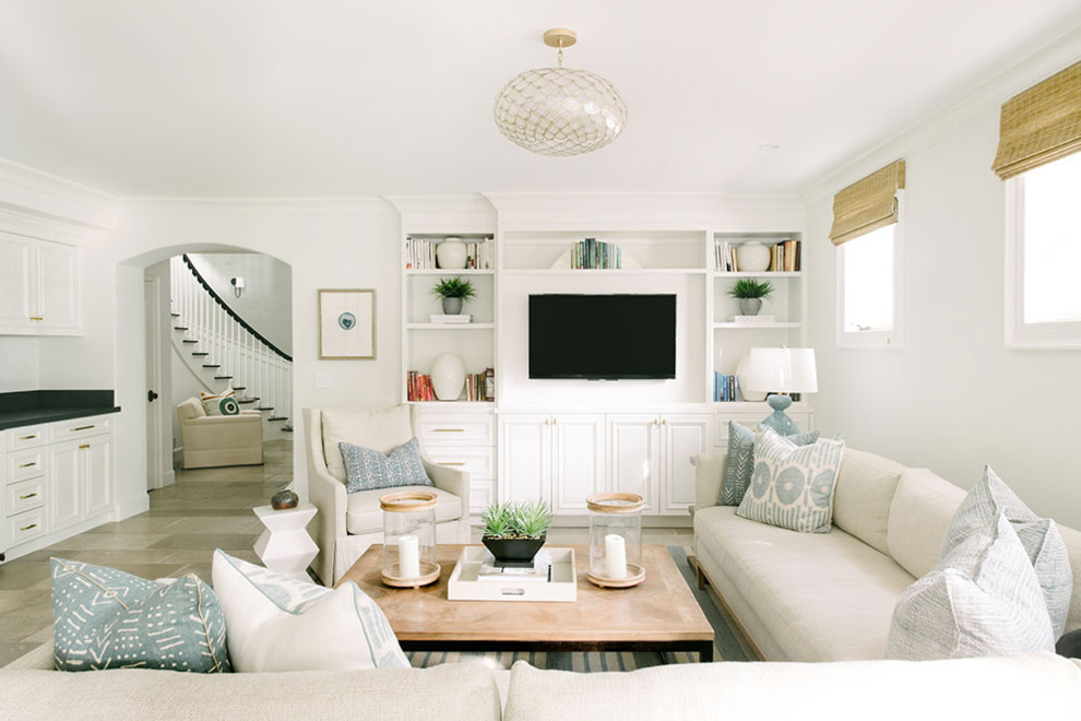 Inspiration for a beach style living room in Los Angeles.
