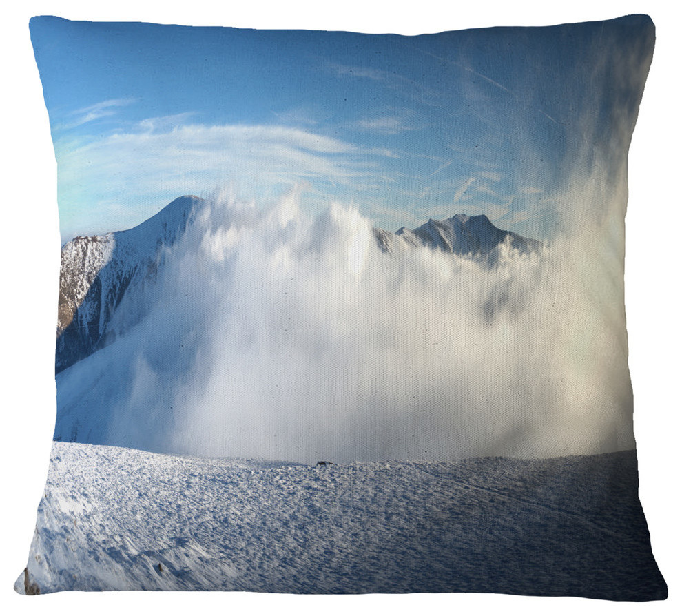 Beautiful Winter Landscape Photography Throw Pillow Contemporary Decorative Pillows By Design Art Usa