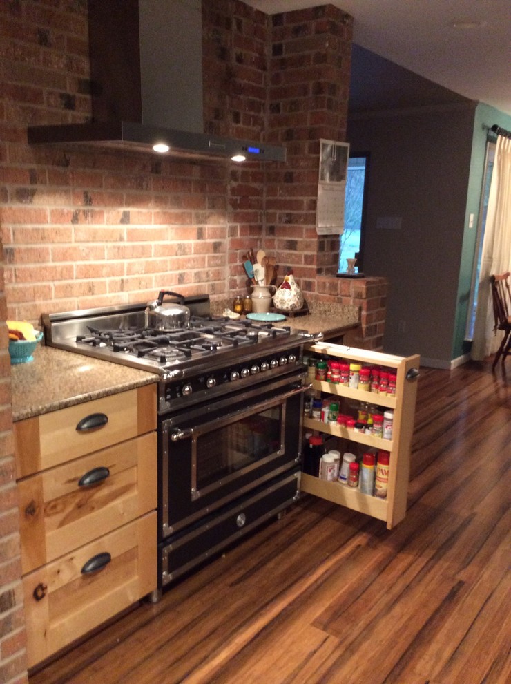 Inspiration for a mid-sized rustic kitchen remodel in Houston
