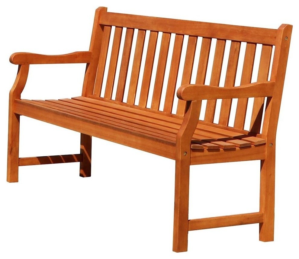 Malibu Outdoor Patio 5' Wood Garden Bench