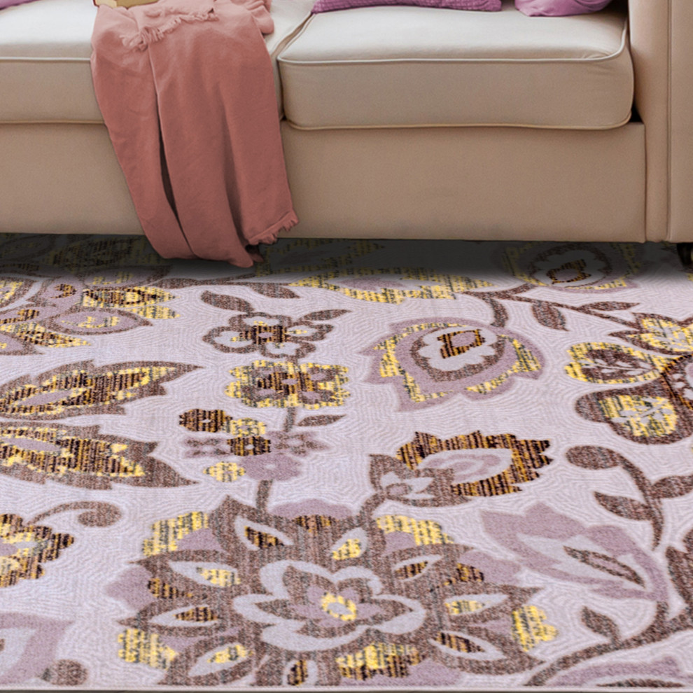 Jezabel Traditional Floral Modern Area Rug Traditional Area Rugs