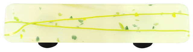 Art Glass Mardi Gras Pull, Alum Post, Spring Green Mg White