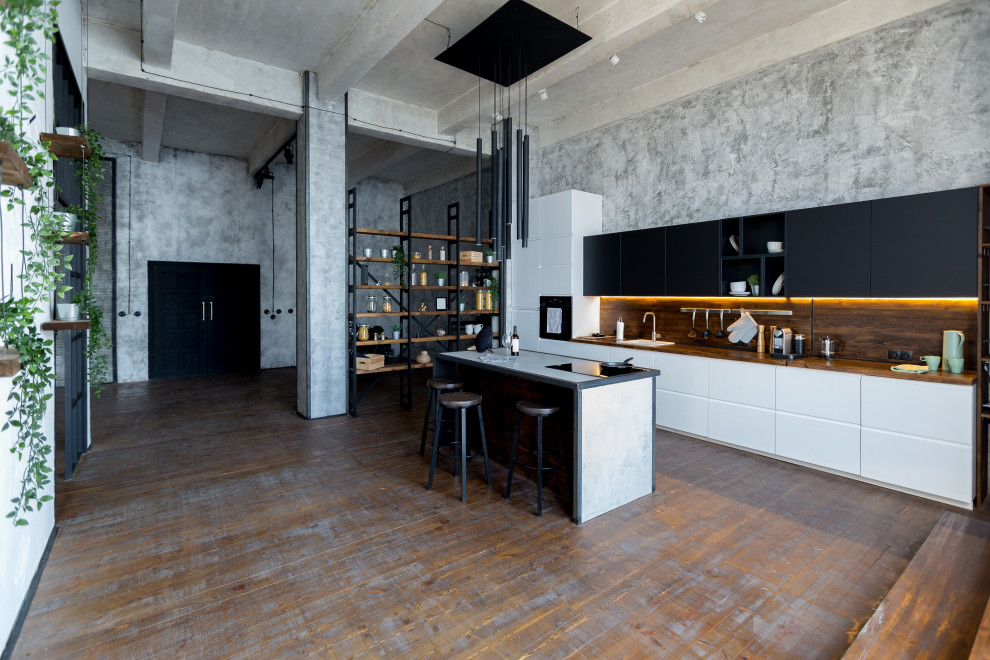 Inspiration for an industrial kitchen in San Diego.