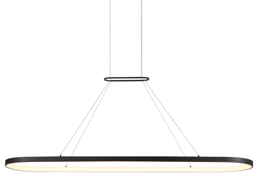 Kuzco Eerie LED Pendant Light in Black, 14.25"Lx59"Wx1.125"H Modern