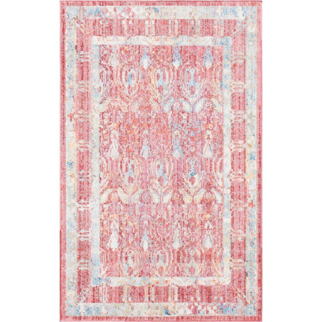 Rug Unique Loom Brighton Red Rectangular 3' 3 x 5' 3 - Contemporary ...