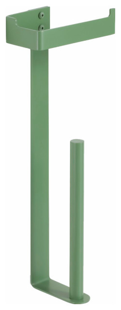 Slim Toilet Paper Holder With Spare, Matte Green