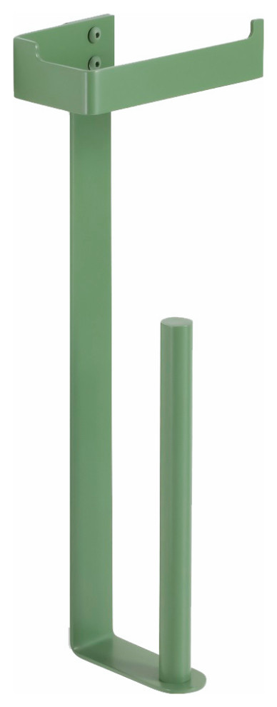 Slim Toilet Paper Holder With Spare, Matte Green