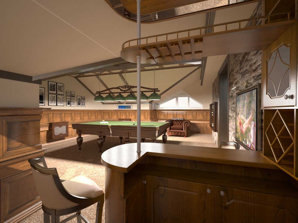Дизайн бильярдной в частном доме