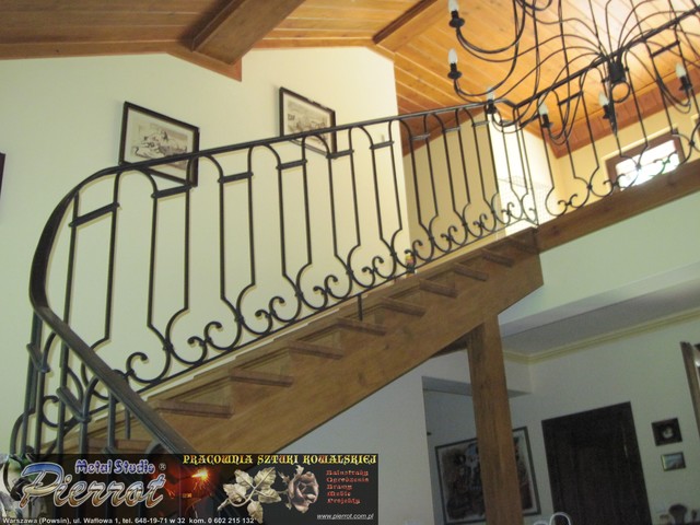 Wrought iron railing - balustrada kuta - 14 klassisk-trappe