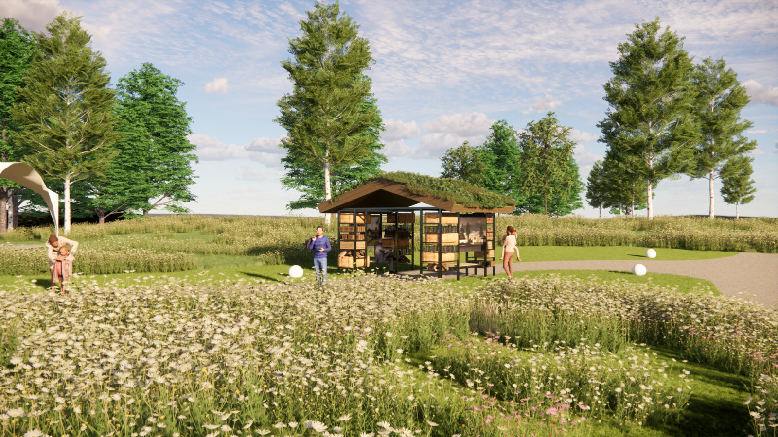 Ландшафтный парк в коттеджном поселке рядом с Тверью