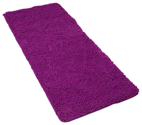 Lavish Home Memory Foam Shag Bath Mat 2-feet by 5-feet - Purple