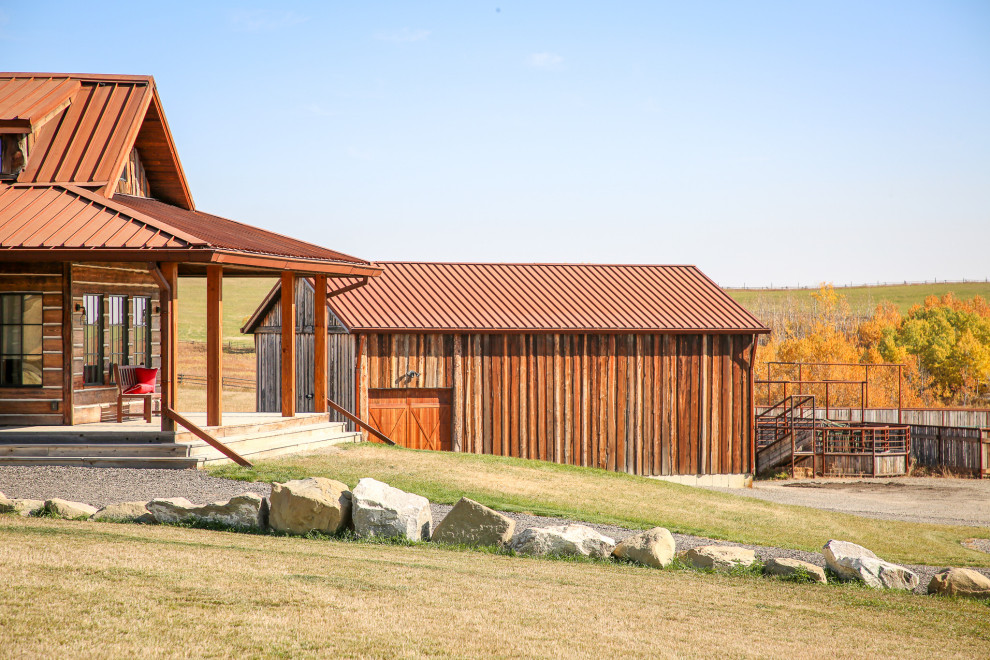 Inspiration for a rustic home design remodel in Calgary