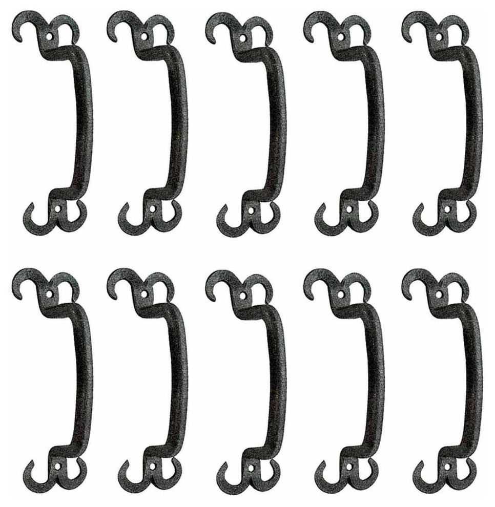 Pull Drawer Handle Black Wrought Iron 4.5" L Rust Resistant