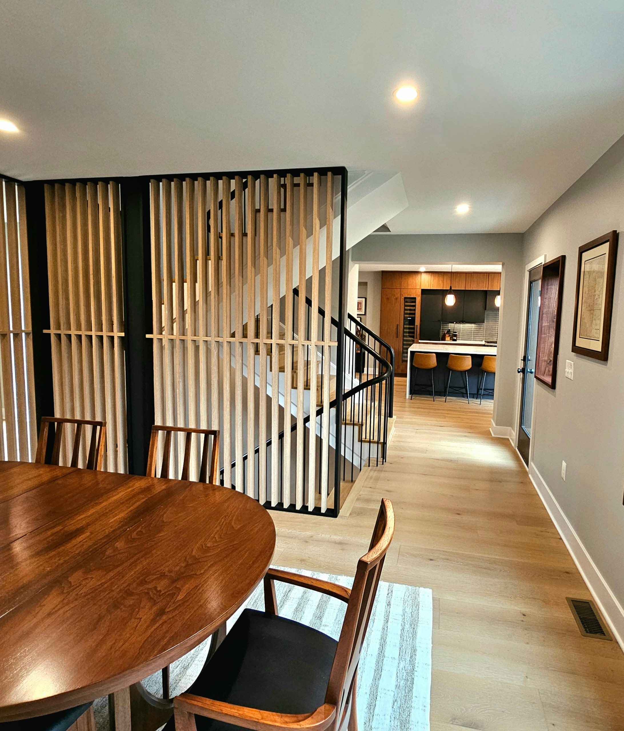 115_Stunning Continuous Rail System on 3 Story Floating Stairs; Arlington, VA 22