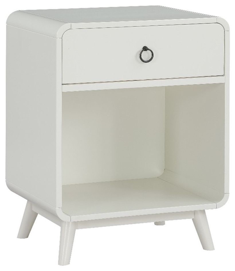 Furniture of America Ocala MidCentury Wood 1Drawer Side Table in Dark