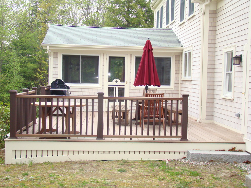 This is an example of a country deck in Portland Maine.