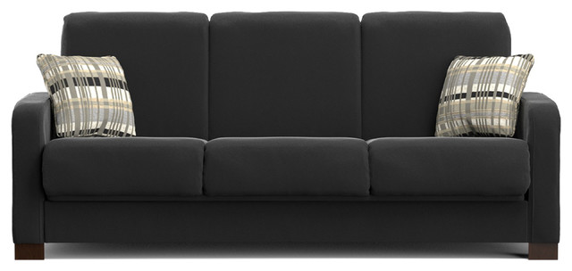 Thora Convert A Couch Black Microfiber