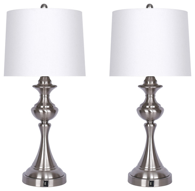 brushed nickel bedside lamps