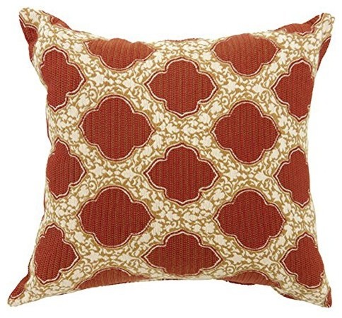Roxy Contemporary Small Pillow With Pattern Fabric Red Finish