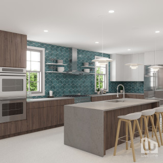 75 Gray Kitchen with Green Backsplash Ideas You'll Love - December, 2023