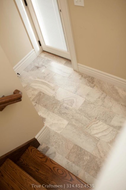 Silver Travertine Entryway Traditional Entry St Louis By