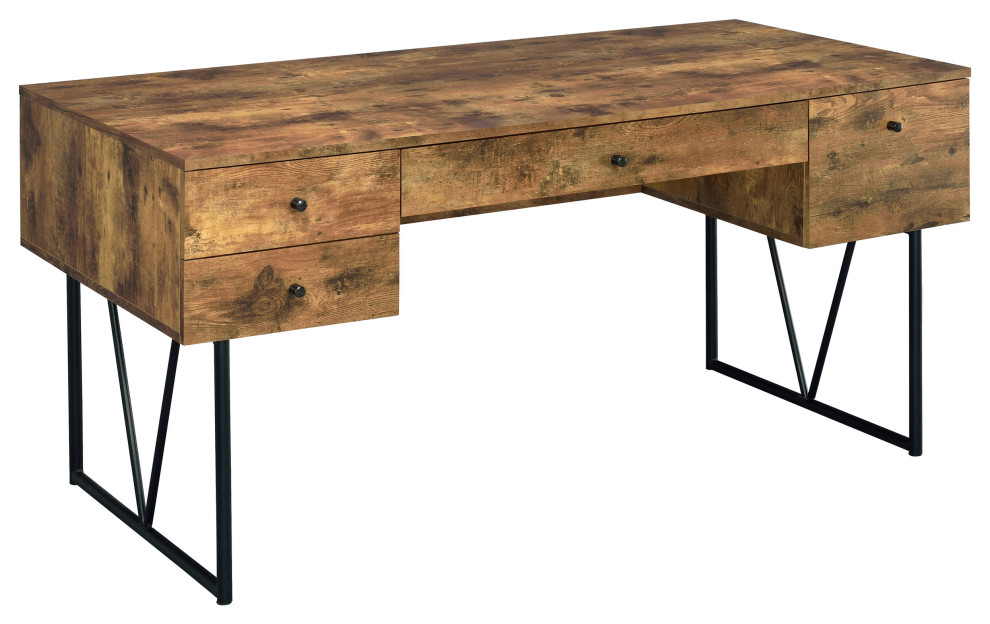 Analiese 4drawer Writing Desk Antique Nutmeg Writing Desk Brown