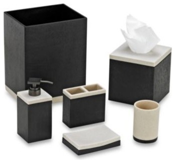 Kenneth Cole Landscape Tissue Box Holder in Cream/Black