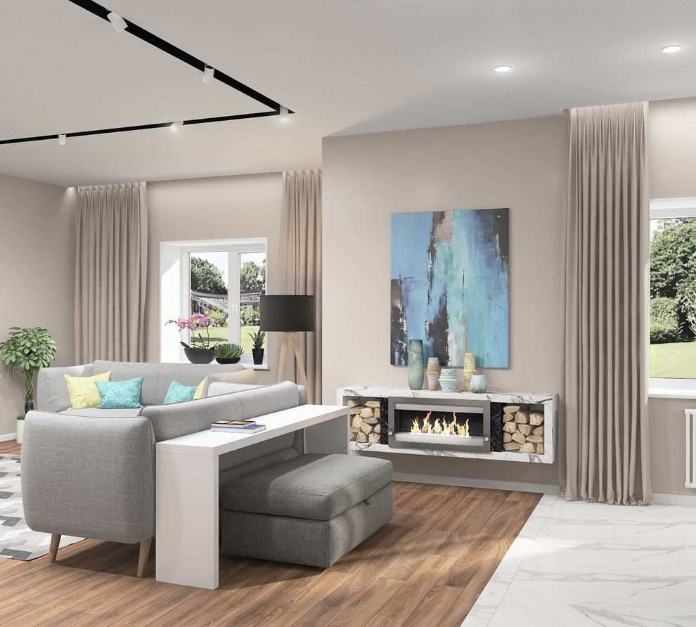 Дизайн кухни-гостиной