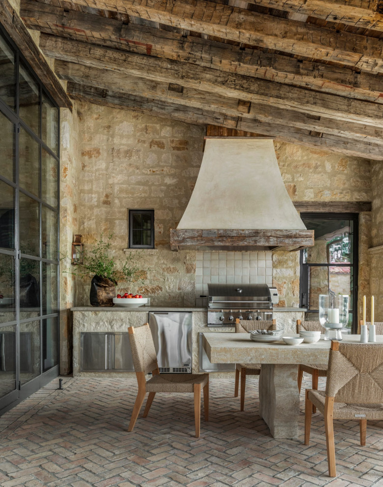 Antique Hand Hewn Beams And Brown Barnwood Ceiling Planking - French ...