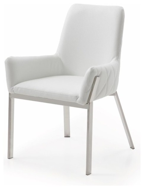 Modrest Robin Modern White Bonded Leather Dining Chair