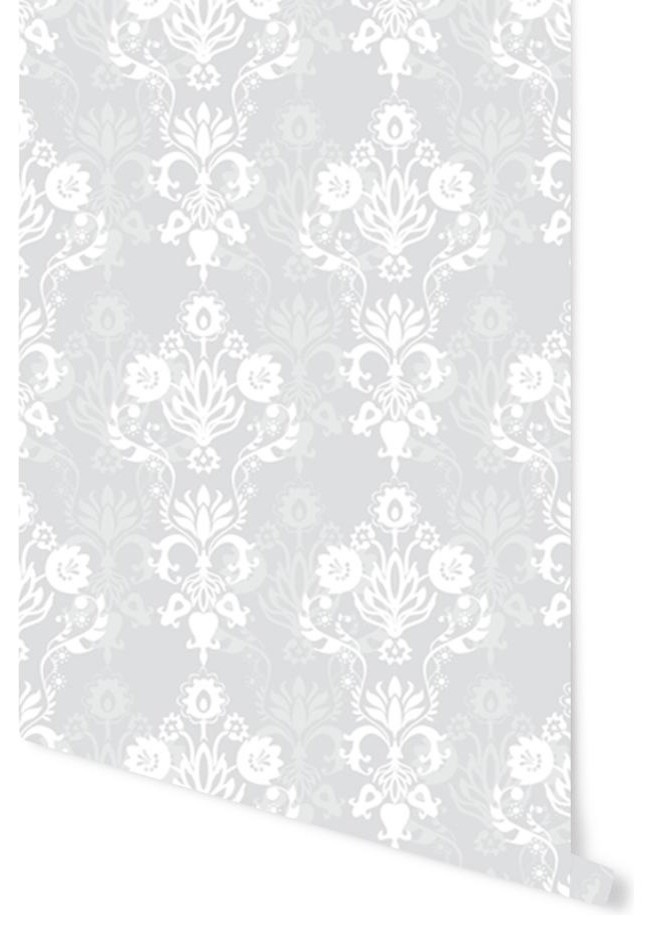 Removable Wallpaper-Enoch-Peel & Stick Self Adhesive, Grays, 24x120