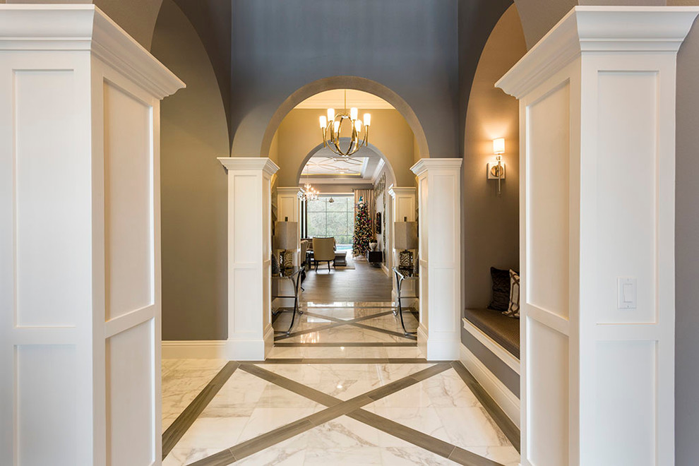 Entryway - transitional entryway idea in Orlando