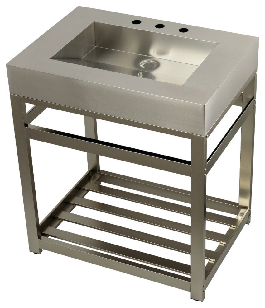 KVSP3122A8 31" Sink With Steel Console Sink Base, Brushed/Brushed Nickel