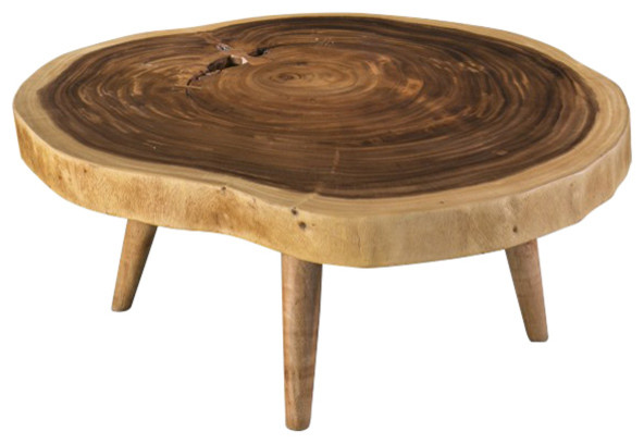 Madison Modern Classic Tree Stump Solid Wood Coffee Table