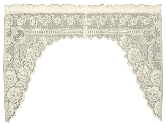 Victorian Rose Swag Pair Traditional Valances By Heritage Lace