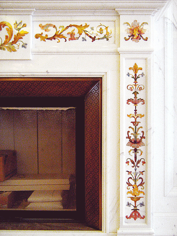 Камин.Флорентийская мозаика.мрамор.ручная работа