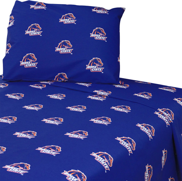 Boise State Broncos Bed Sheet Set, Broncos Twin Bedding Set