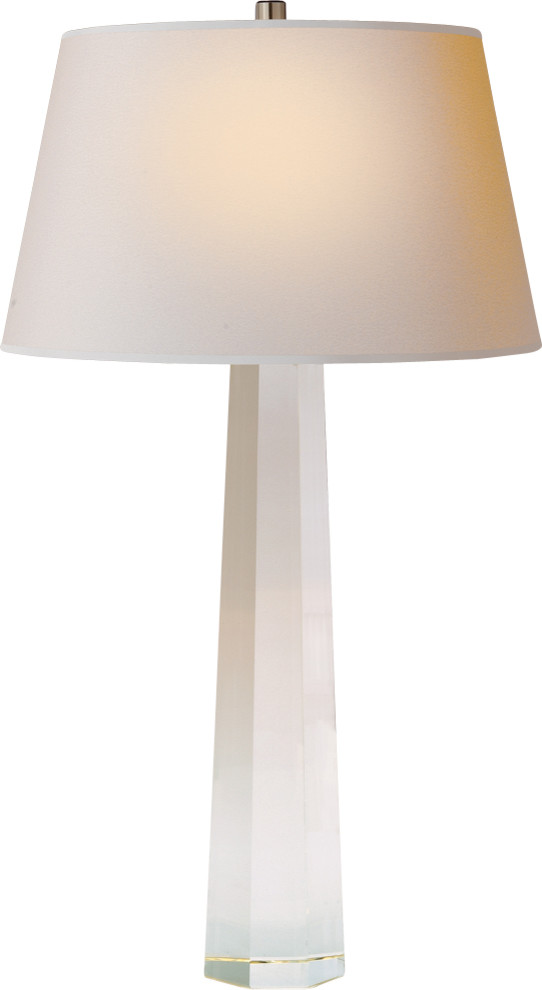 Large Octagonal Spire Table Lamp, Crystal