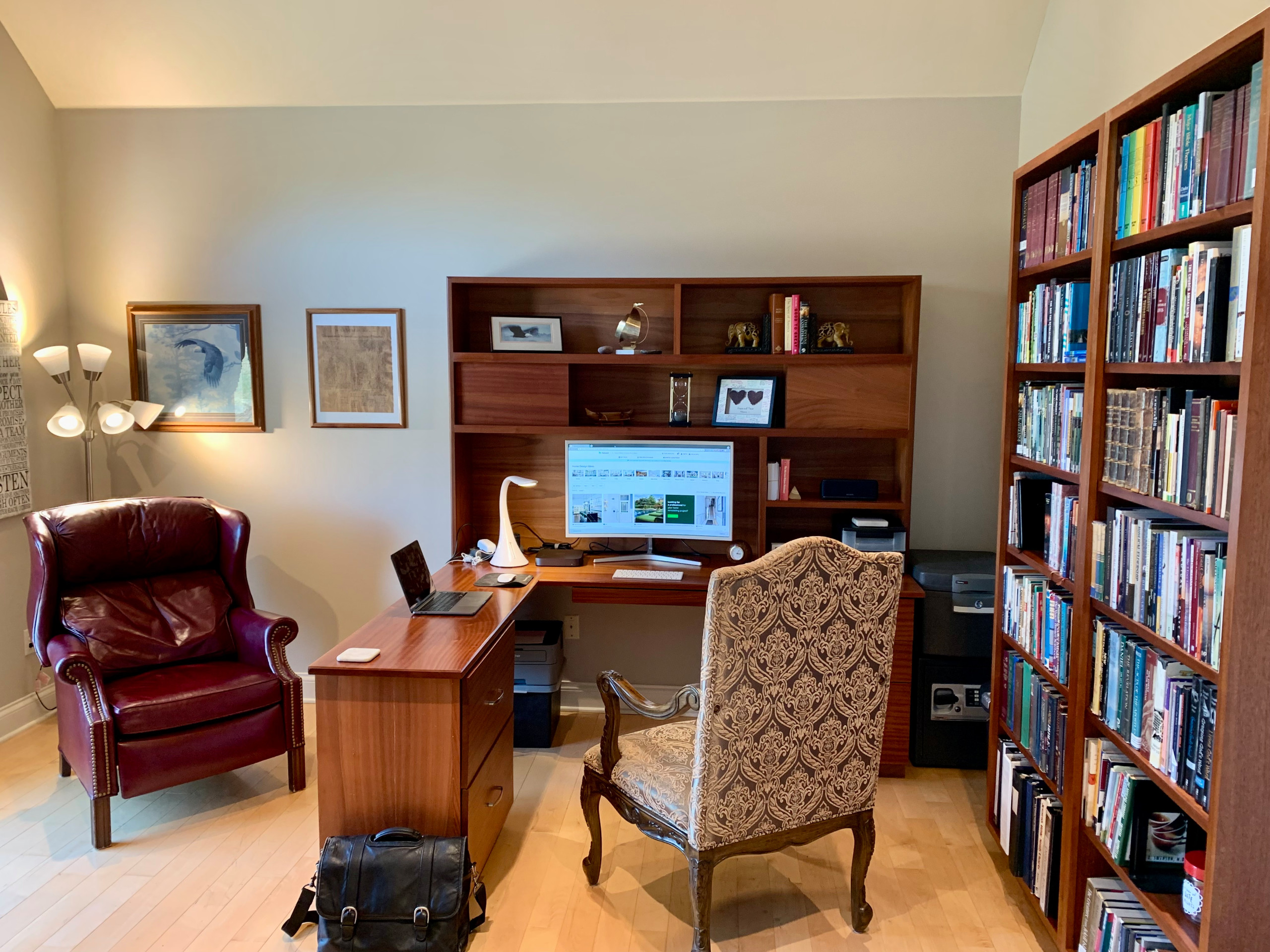 Enchanted Drive.  Custom Desk and Bookshelf Installation