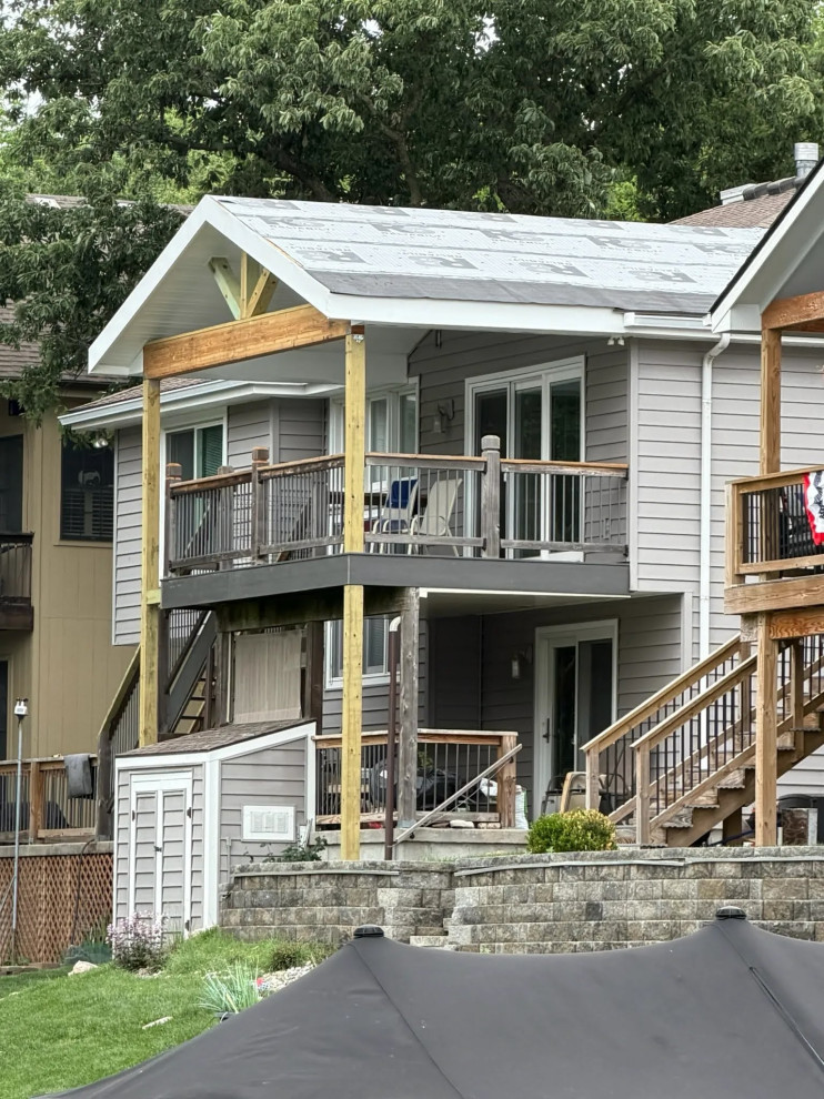 Covered Deck Roof Installation | Gable Roof Construction