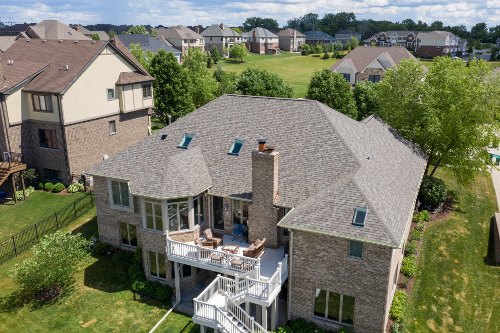 Lemont roof Traditional Exterior Chicago by Lang Home Exteriors
