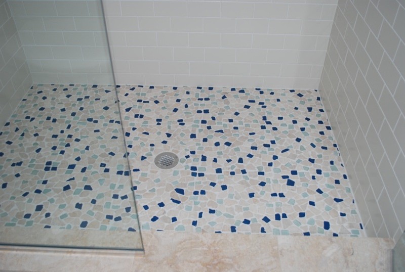 Pebble Shower Floor Tropical Bathroom Tampa By American