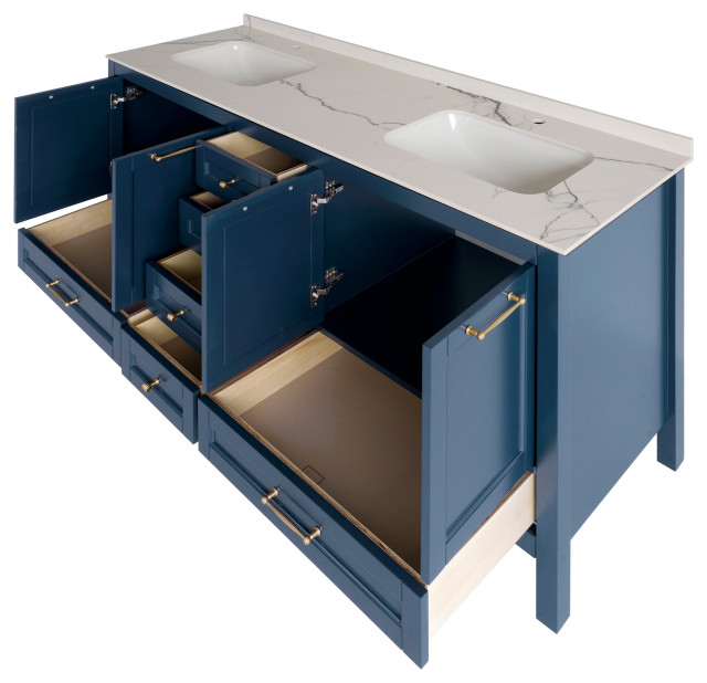 72 inch Navy Blue Double Sink Vanity - Cuarto de baño - Washington D. C ...