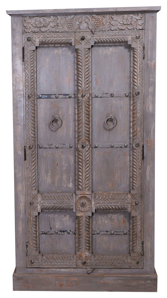 Zearing Handcrafted Traditional Reclaimed Wood Tall Armoire