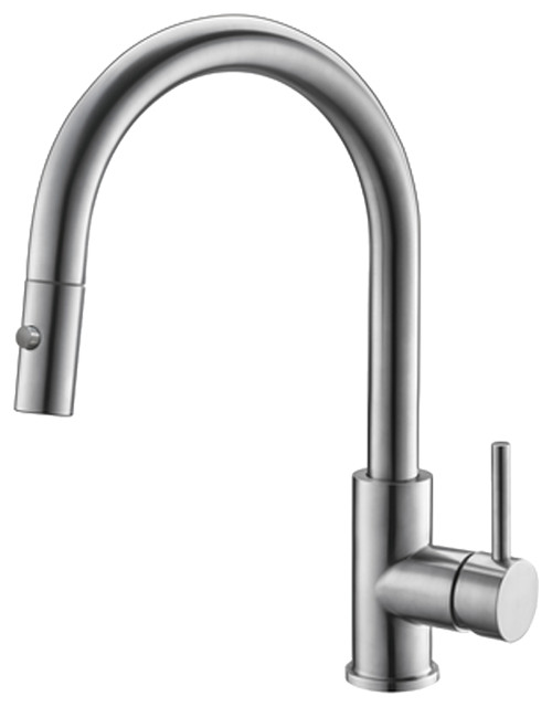 STYLISH Single Handle Pull Down Stainless Steel Kitchen Faucet