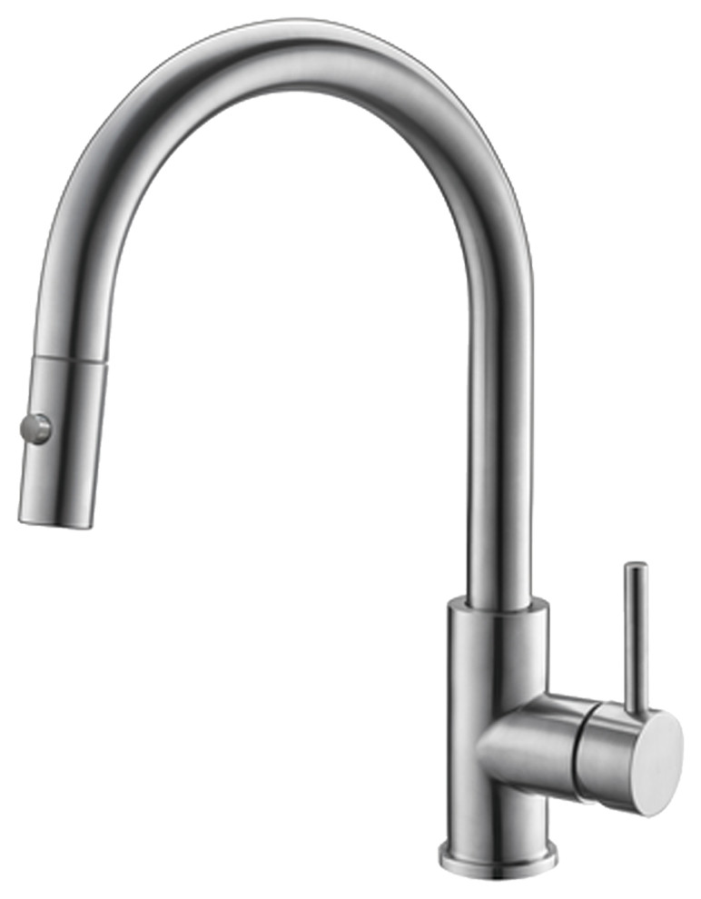 STYLISH Single Handle Pull Down Stainless Steel Kitchen Faucet