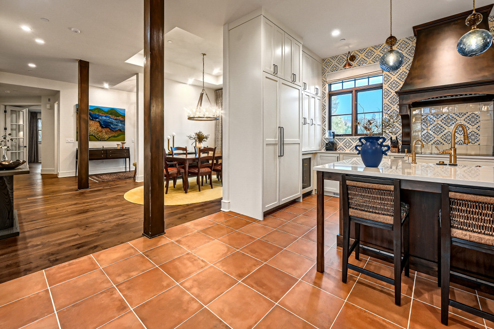 Mountain style home design photo in Denver