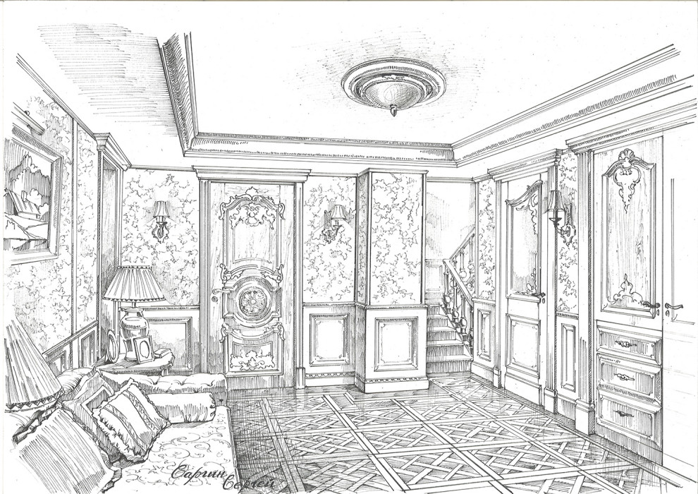 Акварельные эскизы. Загородный дом в Екатеринбурге.