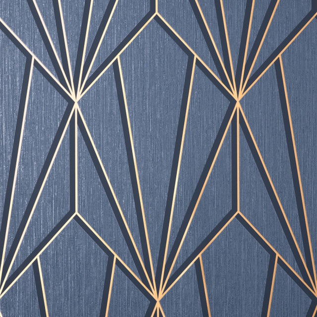 Silas Blue Geo Wallpaper, Swatch - Contemporary - Wallpaper - by